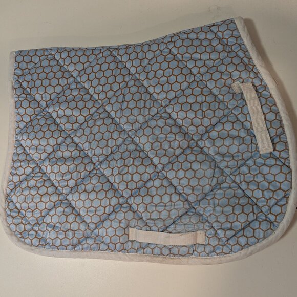 Unbranded Light Blue Honeycomb Print AP All Purpose Saddle Pad - Picture 1 of 2